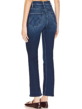 MOTHER Hustler Ankle Fray Jeans 27 High Rise Flare Dark Wash
